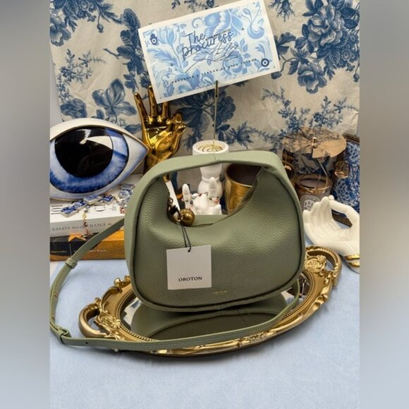 🆕 OROTON 🧿 NWT Clara Mini Convertible Crossbody Bag, Cactus Leather - Picture 2 of 15